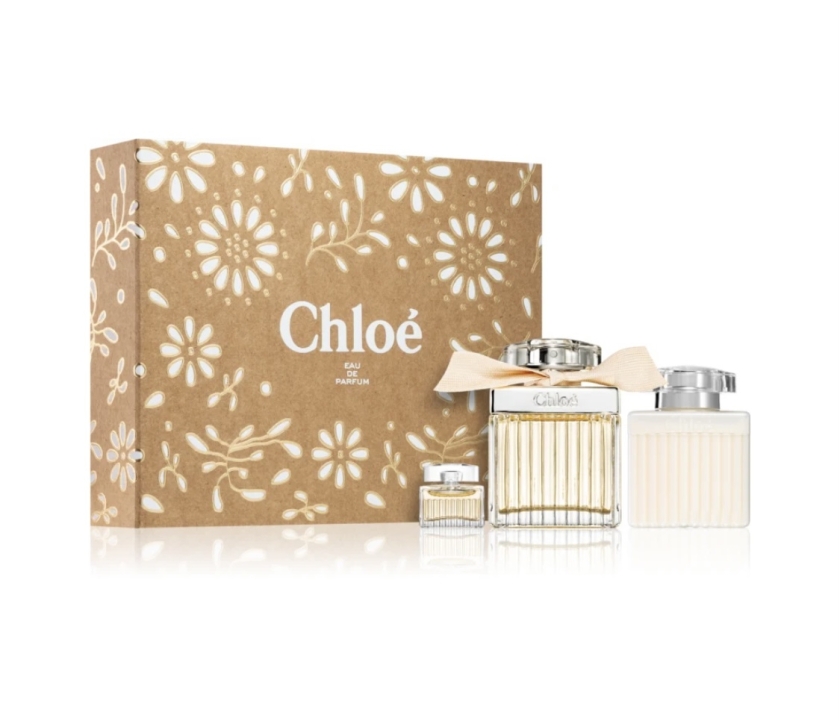Chloé set cadou pentru feme Eau de Parfum 75 ml + loțiune parfumată pentru corp 100 ml + Eau de Parfum mini 5 ml